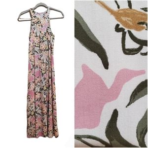 Ann Taylor Factor Floral Maxi Halter Dress